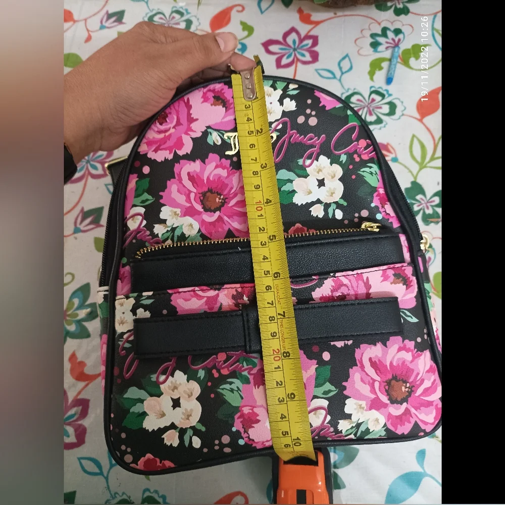 Authentic Floral Juicy Couture Peek-A-Bow Backpack NWT - Picture 9 of 14